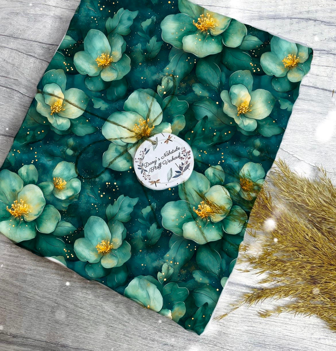 Grün Petrol Blumen Dauervorbestellung